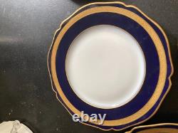 Service à dessert D & C France (ancien Bernardaud) cobalt OR XIX Napoléon III