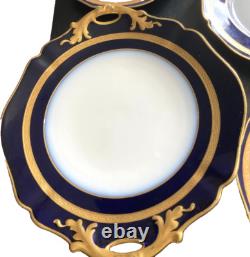 Service à dessert D & C France (ancien Bernardaud) cobalt OR XIX Napoléon III