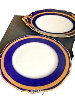 Service à dessert D & C France (ancien Bernardaud) cobalt OR XIX Napoléon III