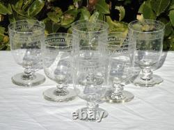 Service de 6 verres à eau en cristal gravé époque Napoléon III XIXe s
