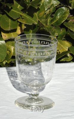 Service de 6 verres à eau en cristal gravé époque Napoléon III XIXe s