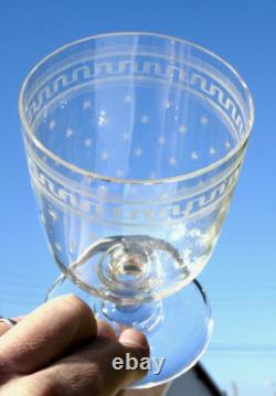 Service de 6 verres à eau en cristal gravé époque Napoléon III XIXe s