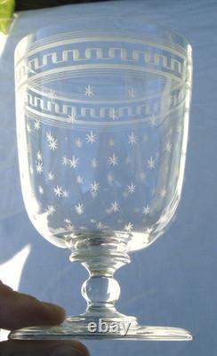Service de 6 verres à eau en cristal gravé époque Napoléon III XIXe s