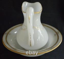 Service de toilette opaline peint émaillé Napoléon III Rare XIXe REF 4317