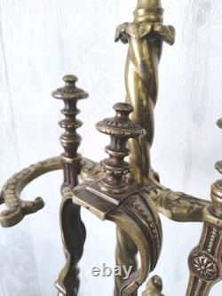 Serviteur de cheminée ancien en bronze XIXe Époque Napoléon 3