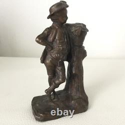 Statuette en Bronze XIXè Napoléon III Jeune Garçon Style XVIIIè Victorian 19th C