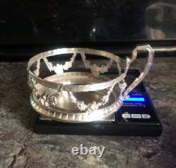 Sucrière Jardinière En Argent Massif Et Cristal Bleu Napoléon III Époque XIX e