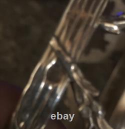 Sucrière Jardinière En Argent Massif Et Cristal Bleu Napoléon III Époque XIX e