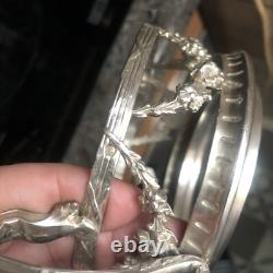 Sucrière Jardinière En Argent Massif Et Cristal Bleu Napoléon III Époque XIX e