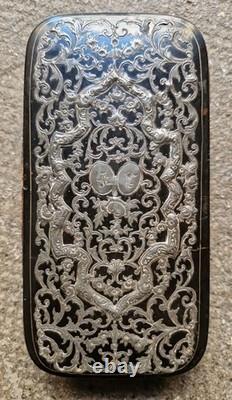 Superbe Étui A Cigare Cigarette XIX EME Npoleon III Argent Massif Incrusté