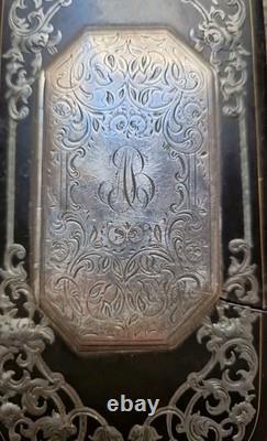 Superbe Étui A Cigare Cigarette XIX EME Npoleon III Argent Massif Incrusté