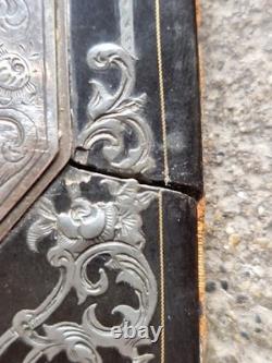 Superbe Étui A Cigare Cigarette XIX EME Npoleon III Argent Massif Incrusté