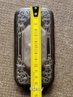 Superbe Étui A Cigare Cigarette XIX EME Npoleon III Argent Massif Incrusté