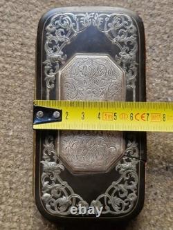 Superbe Étui A Cigare Cigarette XIX EME Npoleon III Argent Massif Incrusté