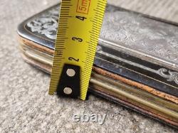 Superbe Étui A Cigare Cigarette XIX EME Npoleon III Argent Massif Incrusté