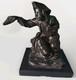 Superbe Sculpture Paysan. R&eacute;gule Fin Xixe &eacute;poque Napol&eacute;on Iii Socle Marbre Noir