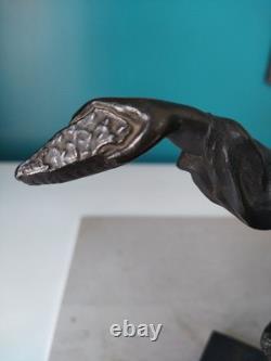 Superbe Sculpture Paysan. Régule fin XIXe époque Napoléon III Socle Marbre Noir