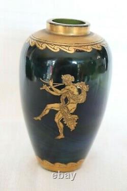 Superbe Vase Pâte de Verre Marbrée Style SÈVRES ANTIQUE JOUEUR D'AULOS XIXe