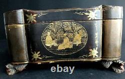 Superbe boite à couture chine napoleon III Old chinese canton sewing box XIX
