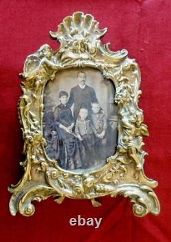 Superbe cadre porte photo en bronze XIX Napoleon III