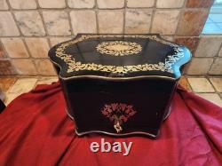 Superbe cave coffret a liqueurs XIX Boulle Napoleon III antic tantalus