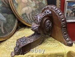 Superbe console d applique Bois noyer sculpté napoleon III St Renaissance XIXe