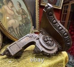 Superbe console d applique Bois noyer sculpté napoleon III St Renaissance XIXe