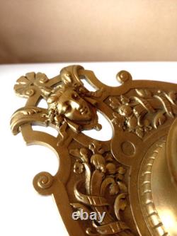Superbe encrier en bronze XIX avec sa verrine, T. B. E