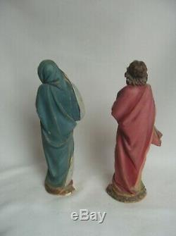 Superbe ensemble de 3 statues religieuses en plâtre fin XIXe siècle