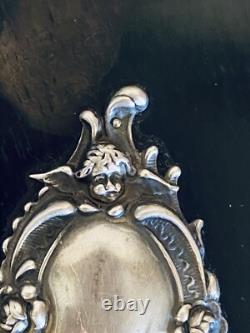 Superbe miroir ancien à main Ébène & argent Napoléon III XIXe siècle