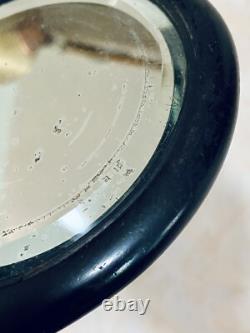 Superbe miroir ancien à main Ébène & argent Napoléon III XIXe siècle