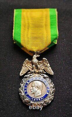TRÈS RARE MÉDAILLE MILITAIRE NAPOLÉON III SECOND EMPIRE 19e XIXe 2ème TYPE