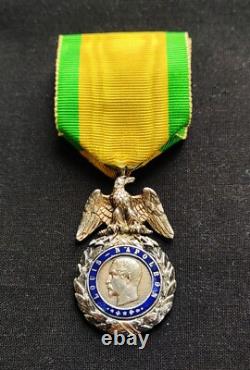 TRÈS RARE MÉDAILLE MILITAIRE NAPOLÉON III SECOND EMPIRE 19e XIXe 2ème TYPE