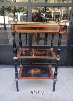 Table D'appoint. Napoleon Iii. Marqueterie De Bois Précieux. France. XIX