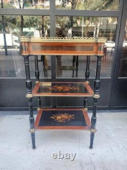 Table D'appoint. Napoleon Iii. Marqueterie De Bois Précieux. France. XIX