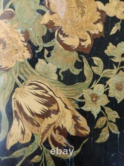 Table De Jardin Ancienne. Style Napoléon Iii. Marqueterie De Bois Et Laiton. Xixe