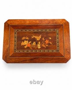 Table de toilette Napoléon III en marqueterie miroir escamotable XIXe siècle