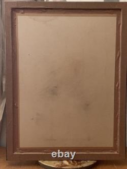 Tableau ancien XIX pastel portrait notable Fernand Paillet cadre Napoléon III