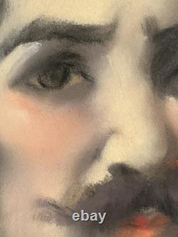 Tableau ancien XIX portrait mousquetaire Fernand Paillet cadre Napoléon III