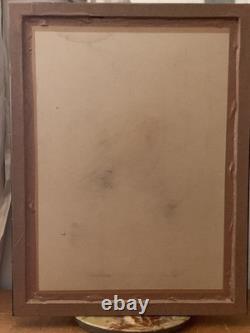 Tableau ancien XIX portrait mousquetaire Fernand Paillet cadre Napoléon III