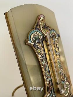 Thermometre Cloisonne Xixe Sur Plaque En Onyx Napoleon III E692