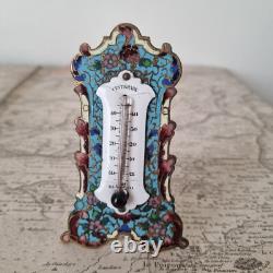 Thermomètre Emaux Cloisonnés XIXè Napoléon III Email Enamel French Victorian