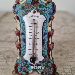 Thermomètre Emaux Cloisonnés XIXè Napoléon III Email Enamel French Victorian