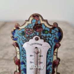 Thermomètre Emaux Cloisonnés XIXè Napoléon III Email Enamel French Victorian