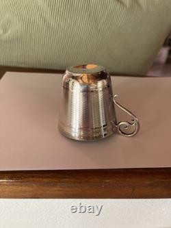 Trés Belle Tasse+ Sous Tasse à Café XIX Napoléon III Guilloché En Argent Massif