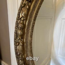 Très Grand Cadre En Bois Doré XIXe s Napoléon III Encadrement Ovale Vintage Doré