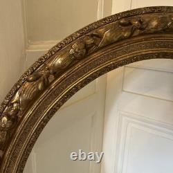 Très Grand Cadre En Bois Doré XIXe s Napoléon III Encadrement Ovale Vintage Doré