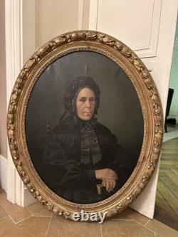 Très Grand Portrait De Dame XIX EME S dans Son Cadre En Bois Doré, NAPOLEON III