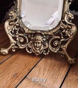 Très beau Miroir Bronze Patiné XIXe Qualité French Antique Mirror Napoléon 3