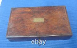 V70 Belle Boite Compas Acajou Laiton Napoléon III XIXe Complet Architecte